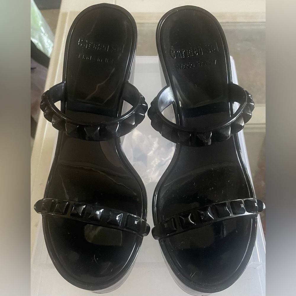 Carmen Sol Tonino Jelly Studded Wedge Platform shoes